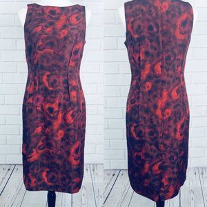 Martin + Osa burgundy red floral silk dress size 8 dark romantic